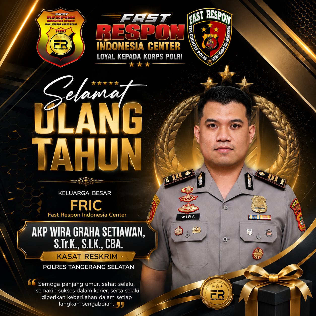 Keluarga Besar FRIC Sampaikan Ucapan Selamat Ulang Tahun kepada AKP Wira Graha Setiawan