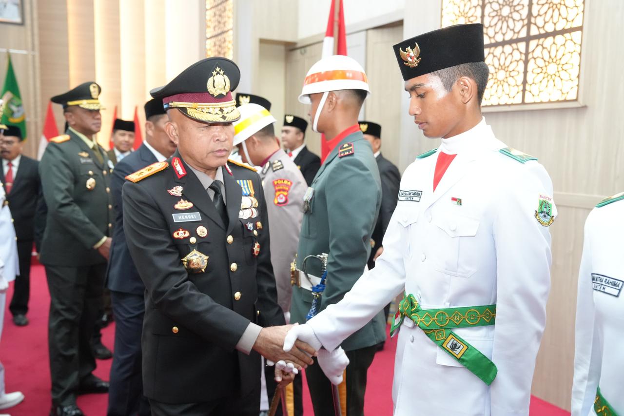 Kapolda Banten Hadiri Pengukuhan Paskibraka dan Pasukan 45 Provinsi Banten 2026