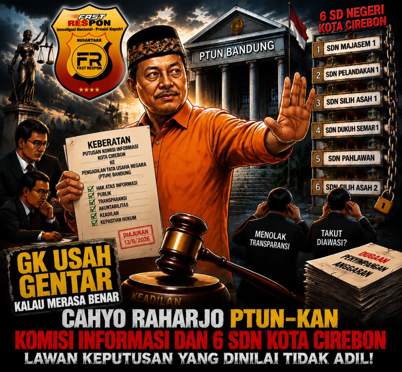Cahyo Raharjo PTUN kan Komisi Informasi dan 6 SDN Kota Cirebon