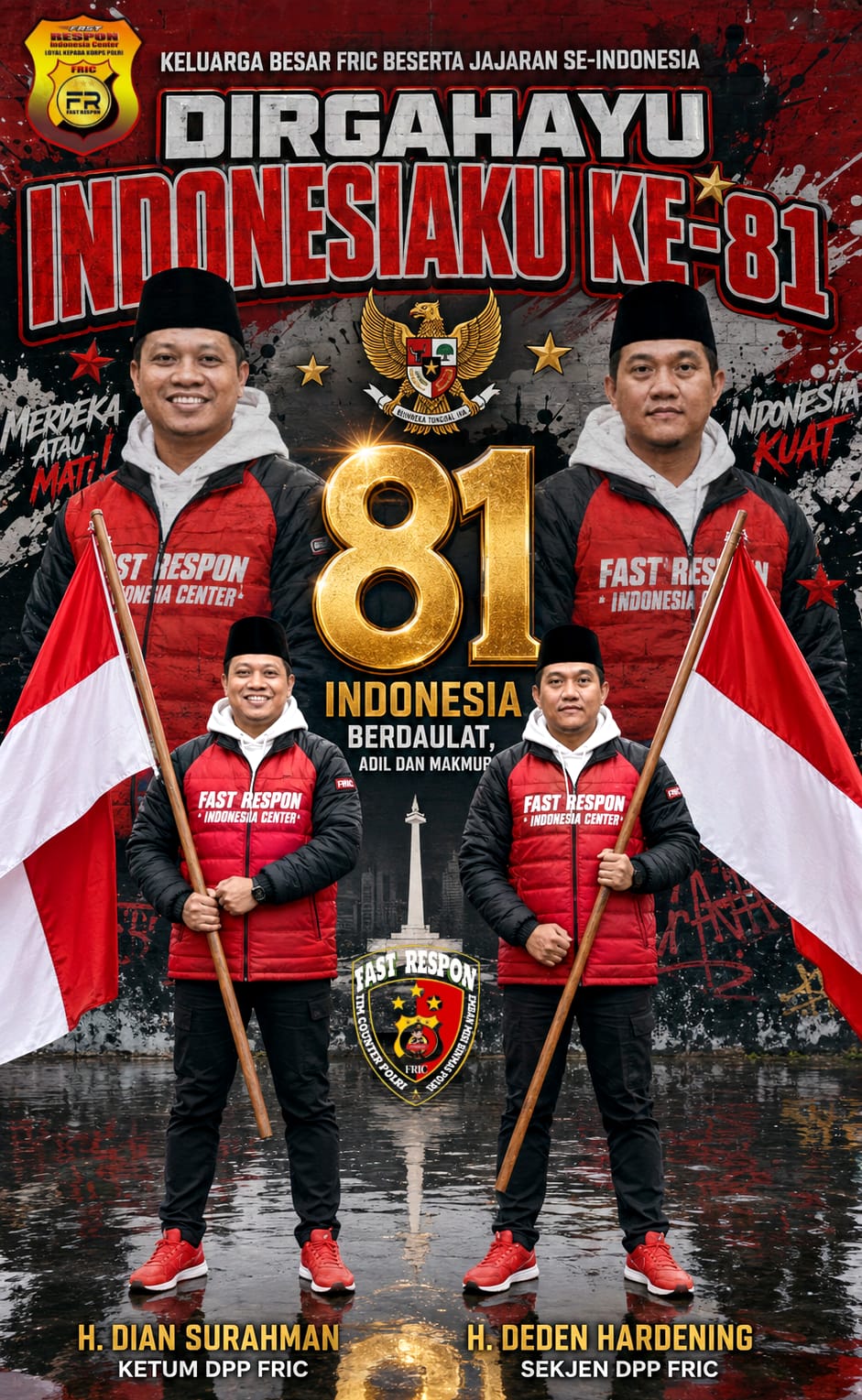 FRIC Sampaikan Ucapan Dirgahayu Kemerdekaan Indonesia Ke-81. Merah Putih di Hati, Serukan Rawat Bangsa untuk Indonesia Emas.