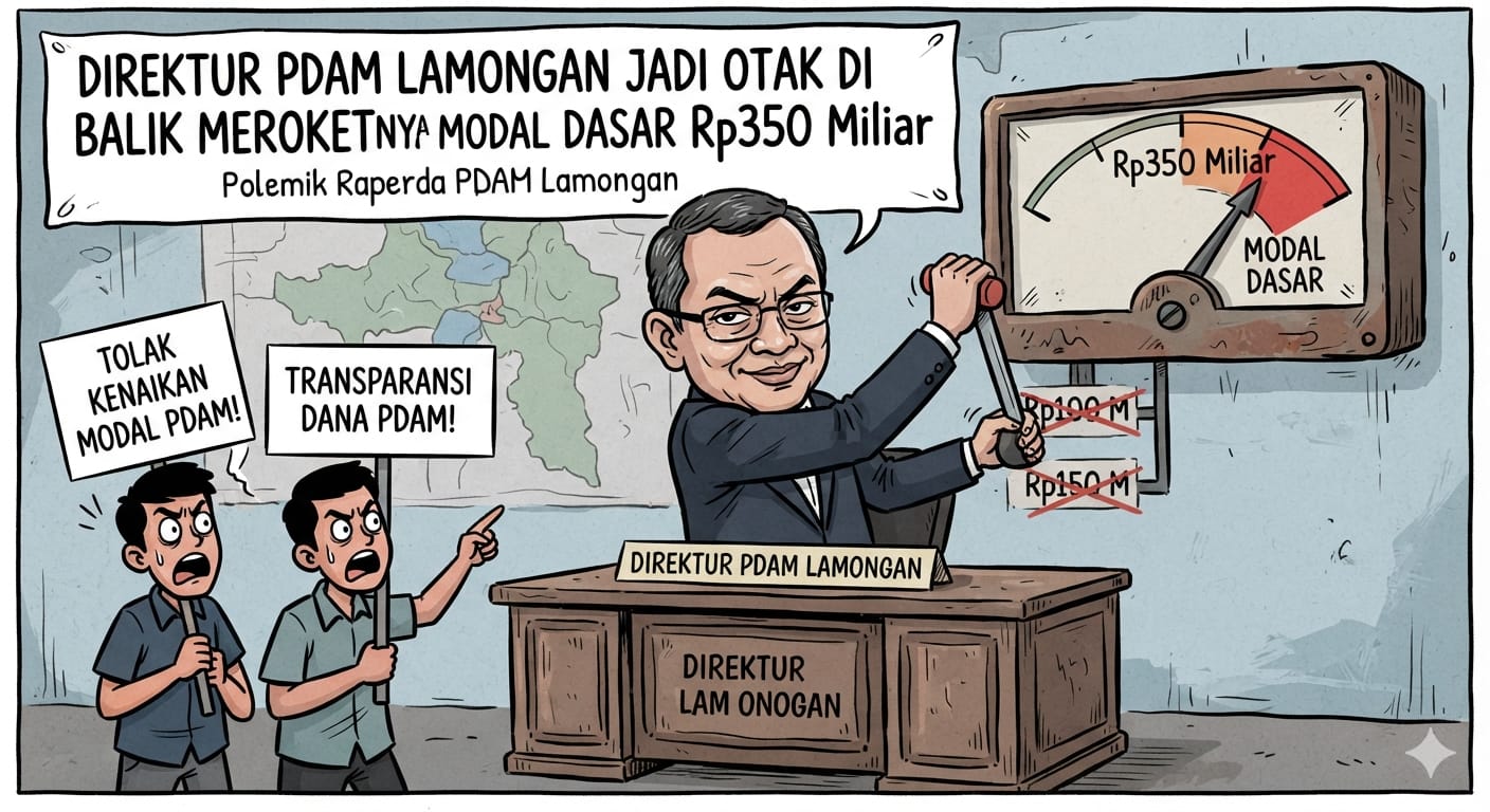 Direktur PDAM Lamongan Diduga Jadi Otak di Balik Meroketnya Anggaran Modal dasar Rp350 Miliar