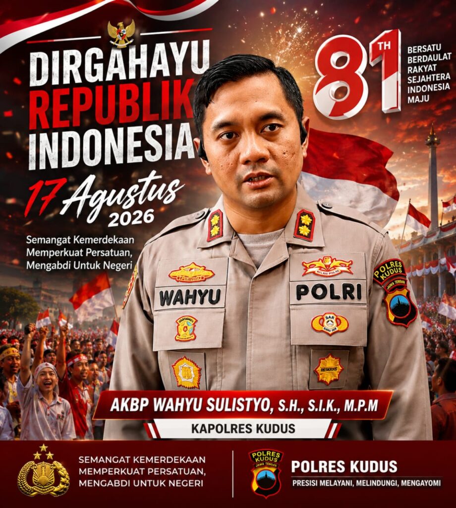 Merah Putih Berkibar, Kapolres Kudus AKBP Wahyu Sulistyo Kobarkan Semangat Persatuan