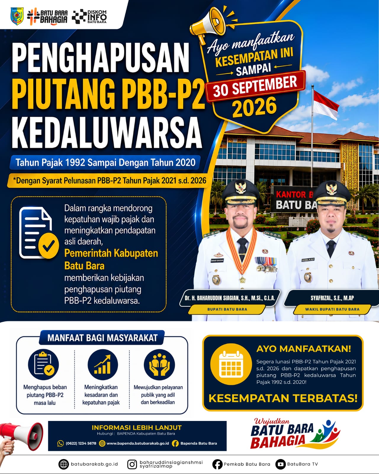 Tunggakan PBB Puluhan Tahun Bisa Dihapus! Pemkab Batu Bara Buka Kesempatan, Tapi Ada Syaratnya