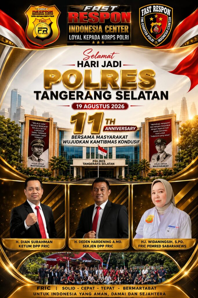 FRIC Ucapkan Selamat Hari Jadi ke-11 Polres Tangerang Selatan, Perkuat Sinergi Bersama Masyarakat Wujudkan Kamtibmas Kondusif