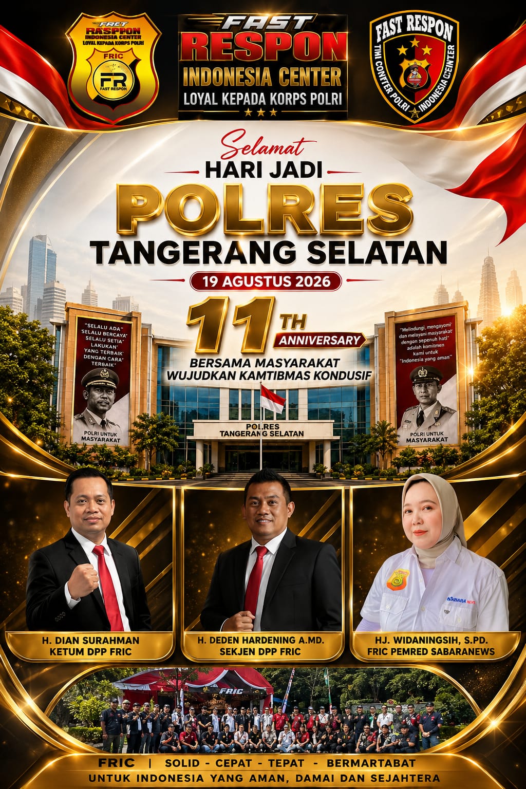 FRIC Ucapkan Selamat Hari Jadi ke-11 Polres Tangerang Selatan, Perkuat Sinergi Bersama Masyarakat Wujudkan Kamtibmas Kondusif