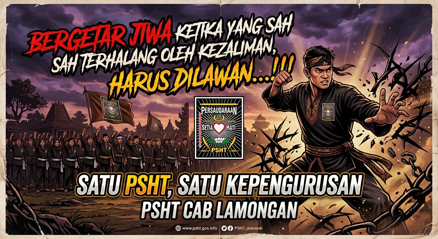 PSHT Nyawiji:Satu Kepengurusan,Satu Kedaulatan ,Satu Kuwajiban,Satu Tujuan, Dibawah Kepimpinan Ketum Dr Ir Muhammad Taufik SH MH Msc