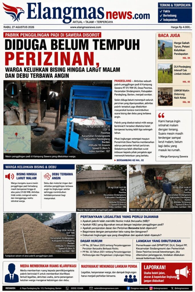 Pabrik Penggilingan Padi di Sawera Disorot, Diduga Belum Tempuh Perizinan, Warga Keluhkan Bising hingga Larut Malam