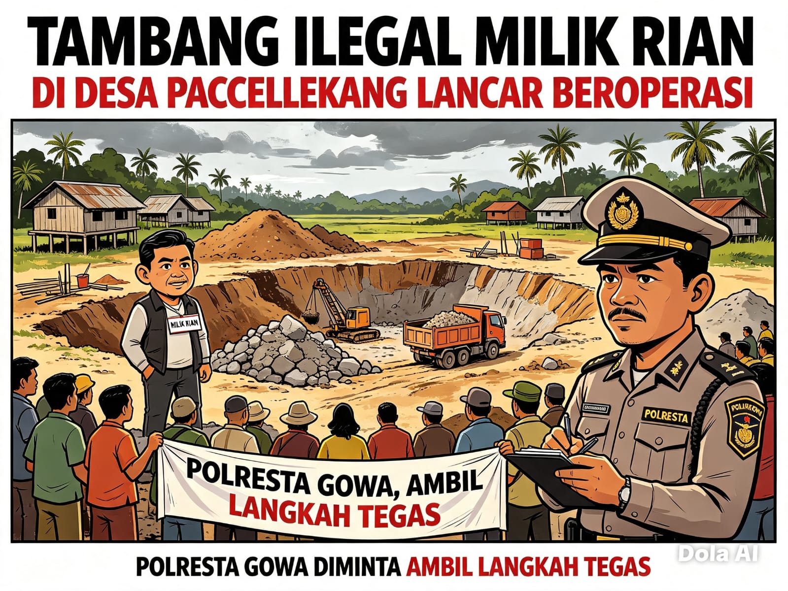 Tambang Diduga Ilegal Milik Rian Di Desa Paccellekang Lancar Beroperasi, Tipidter Polresta Gowa Diminta Ambil Langkah Tegas