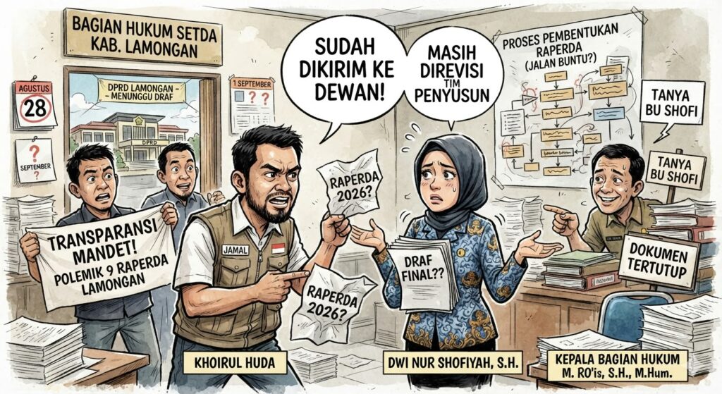 Beda Keterangan Soal Draf Raperda,Bagian Hukum Sekda Lamongan Dikecam