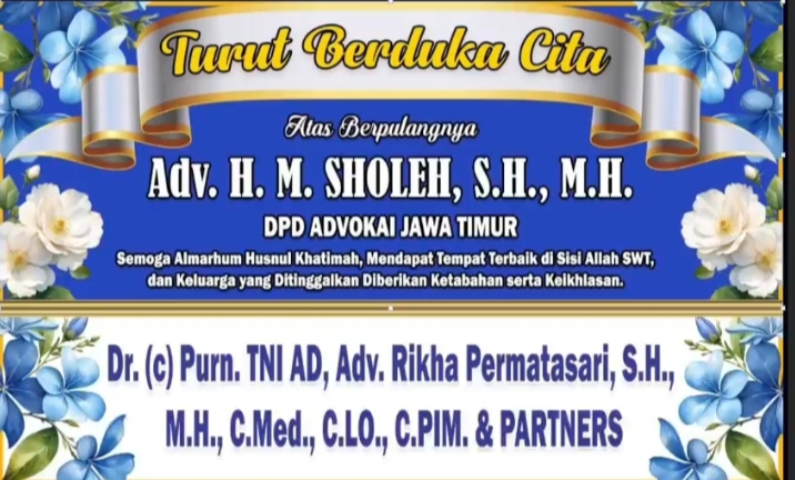 Dunia Advokat Berduka, Rikha Permatasari dan Frizon Parsaoran Sitanggang Sampaikan Penghormatan Terakhir kepada Adv. H. Muhammad Sholeh, S.H.