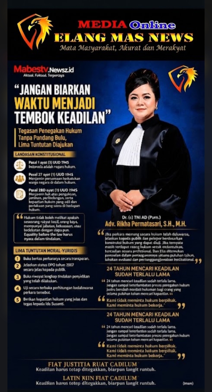 KETUA DEWAN PENASEHAT HUKUM DPP LSM ELANG MAS, DR (C) ADV. RIKHA PERMATASARI, SH. MH, PASANG BADAN BELA KEMERDEKAAN PERS BATAM.