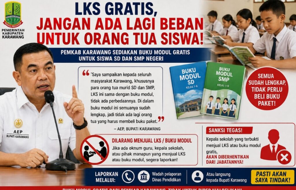 Aep Syaepulah Ultimatum Sekolah: LKS Gratis, Jangan Ada Lagi Beban untuk Orang Tua Siswa