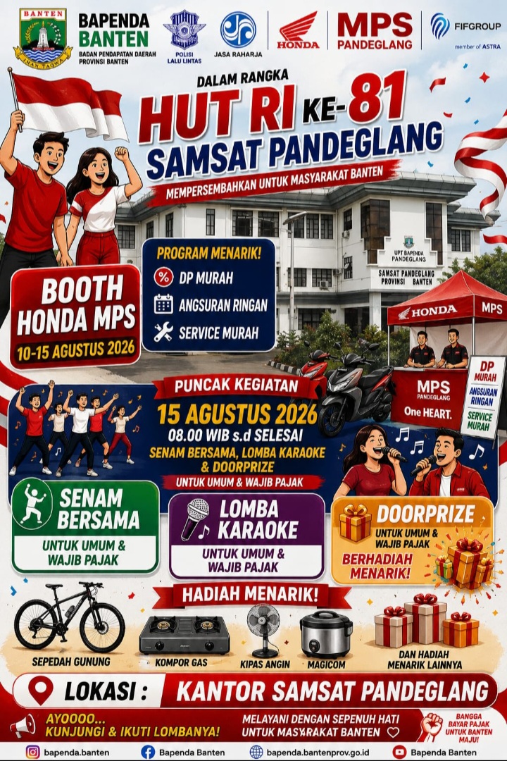 Semarak HUT RI ke-81, Samsat Pandeglang Gelar Senam Bersama, Lomba Karaoke dan Doorprize