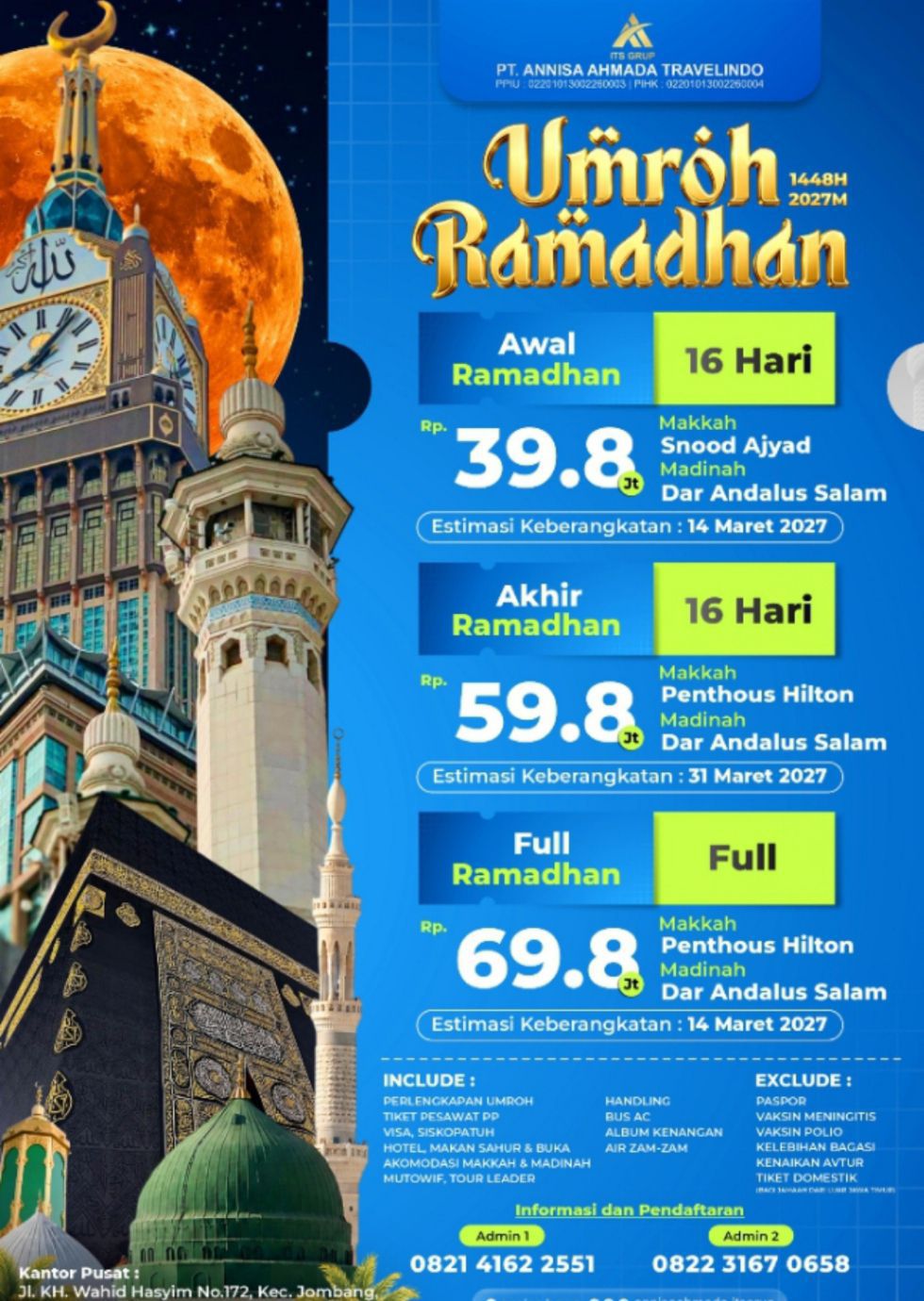 PT Annisa Ahmada Travelindo Hadirkan Program Umrah Ramadhan 1448 H, Pilihan 16 Hari hingga Full Ramadhan