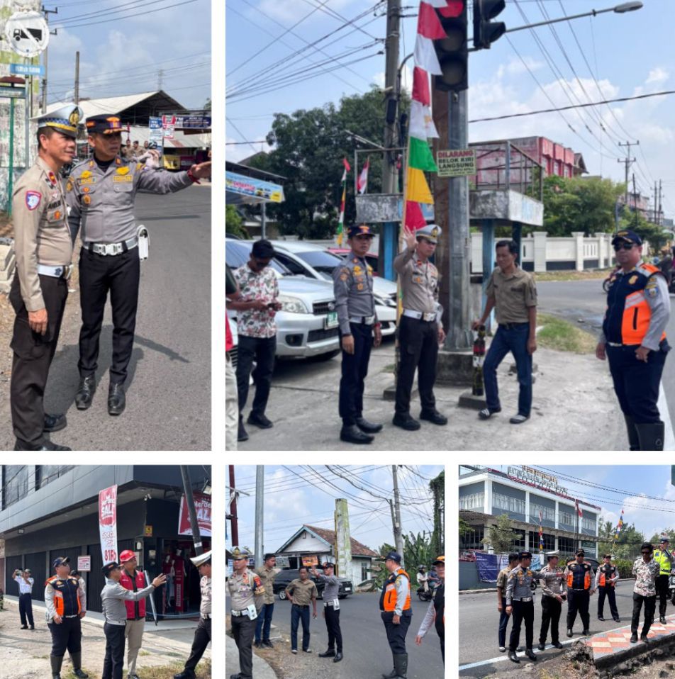 DISHUB DAN SATLANTAS POLRES OKU SURVEI LAPANGAN, MATANGKAN RENCANA PENATAAN SIMPANG EMPAT BATURAJA, OKU — Dinas
