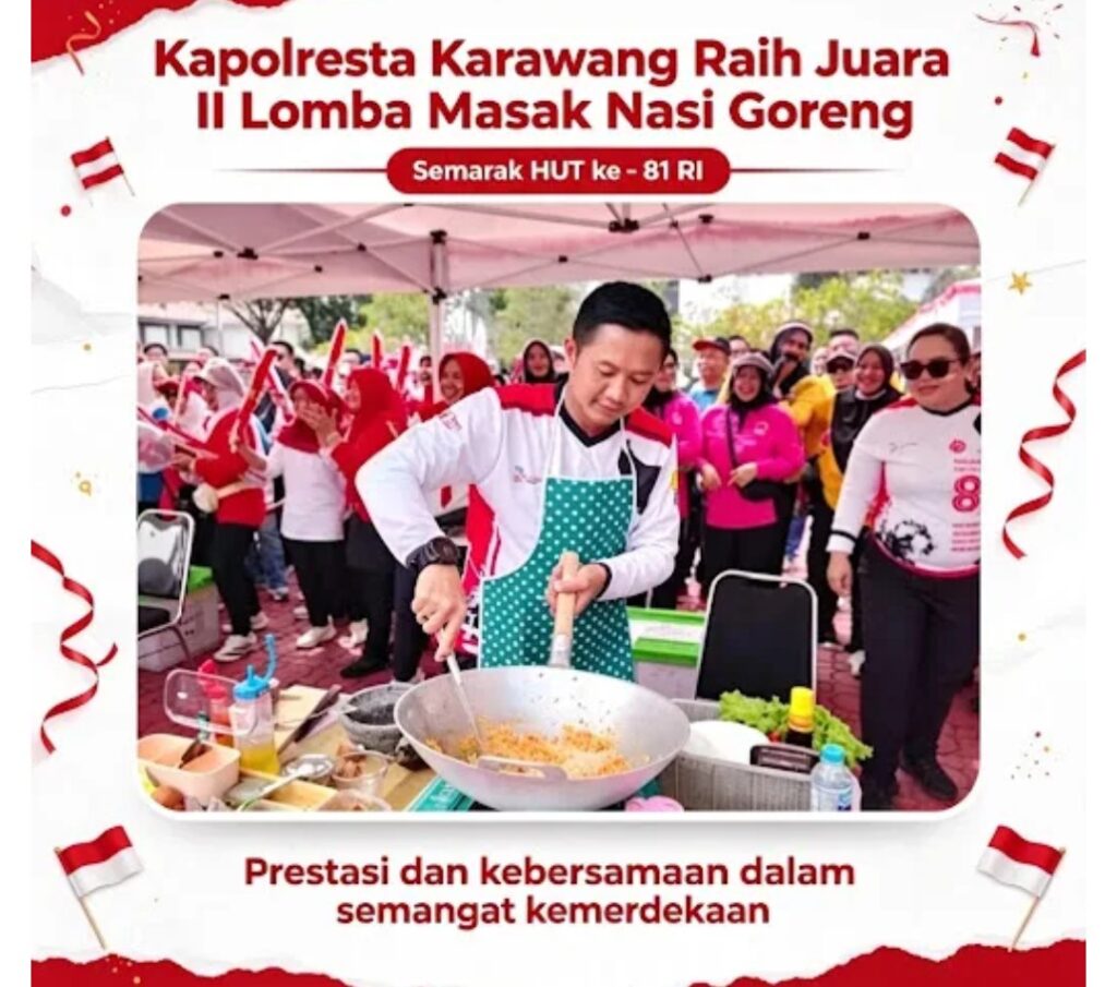 Bukan Hanya Jago Jaga Kamtibmas, Kapolresta Karawang Mario Prahatinto Raih Juara II Lomba Nasi Goreng