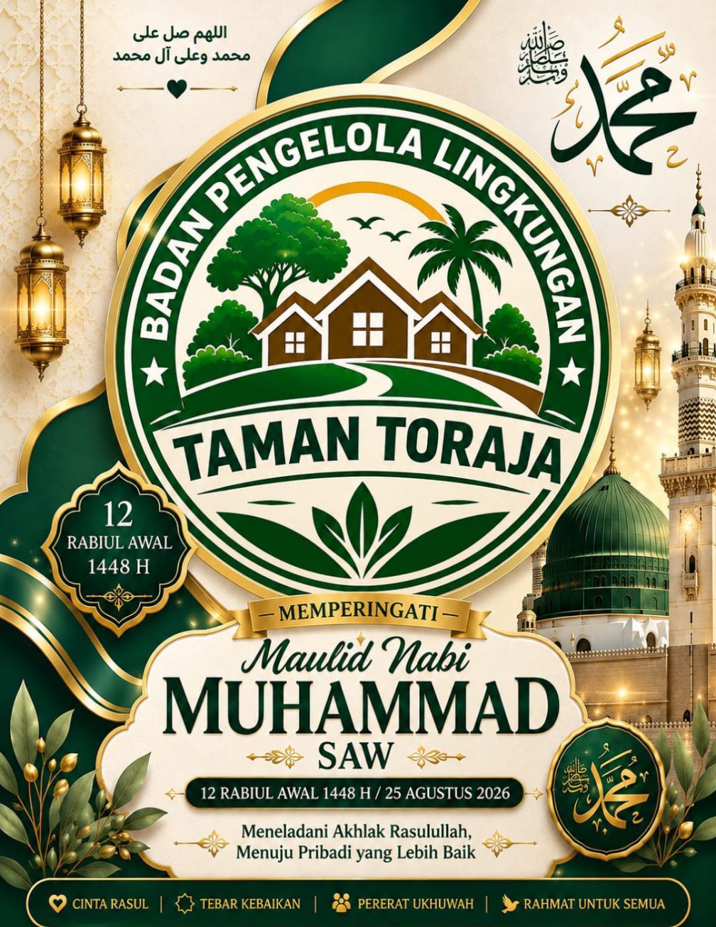 Warga Cluster Taman Toraja Ucapkan Selamat Maulid Nabi Muhammad SAW