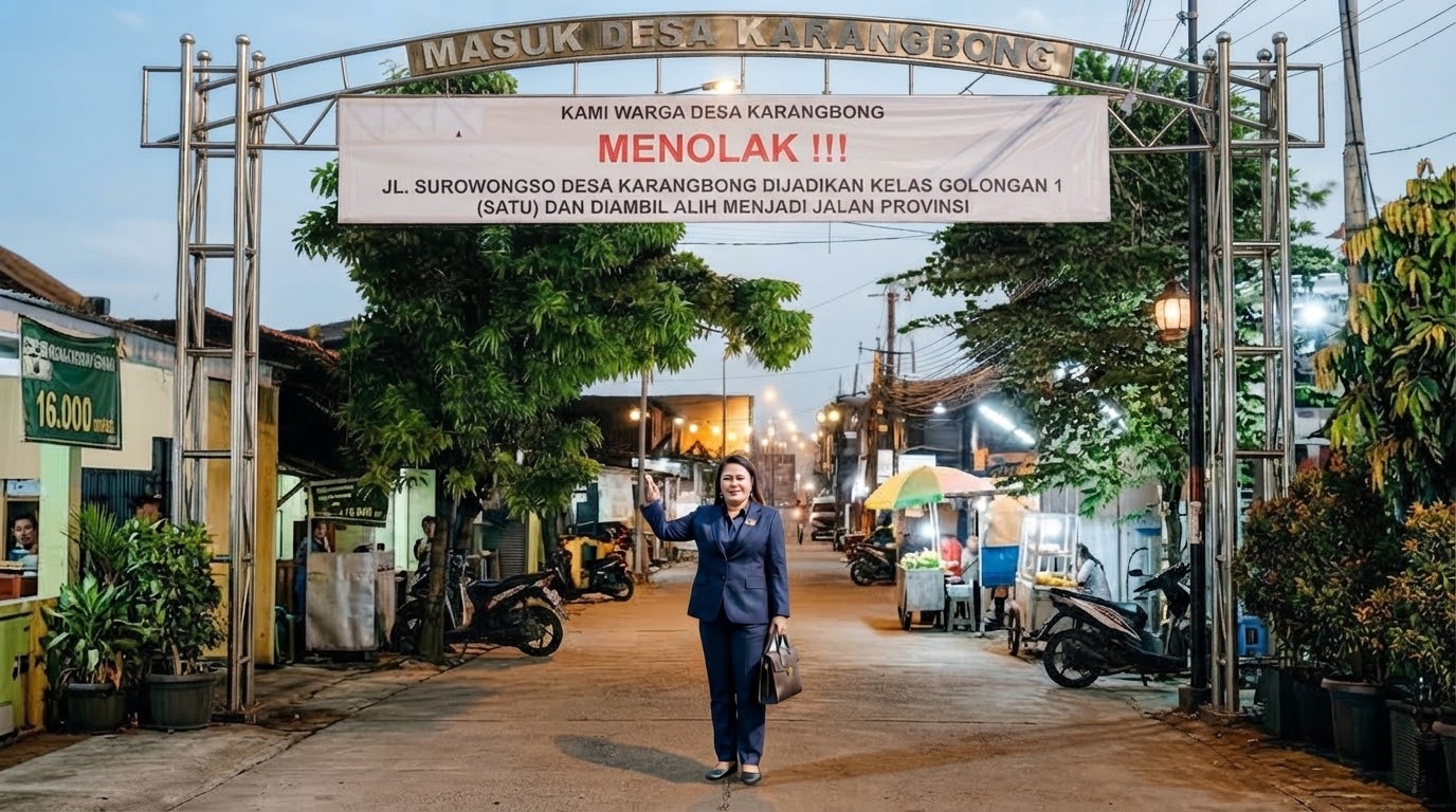 DR (C). ADV. RIKHA PERMATASARI, SH. MH : PENGALIHAN ANDALALIN OLEH DISHUB SIDOARJO YANG MEMICU WARGA KARANGBONG MEMBLOKADE JALAN MERUPAKAN PEMBIARAN.