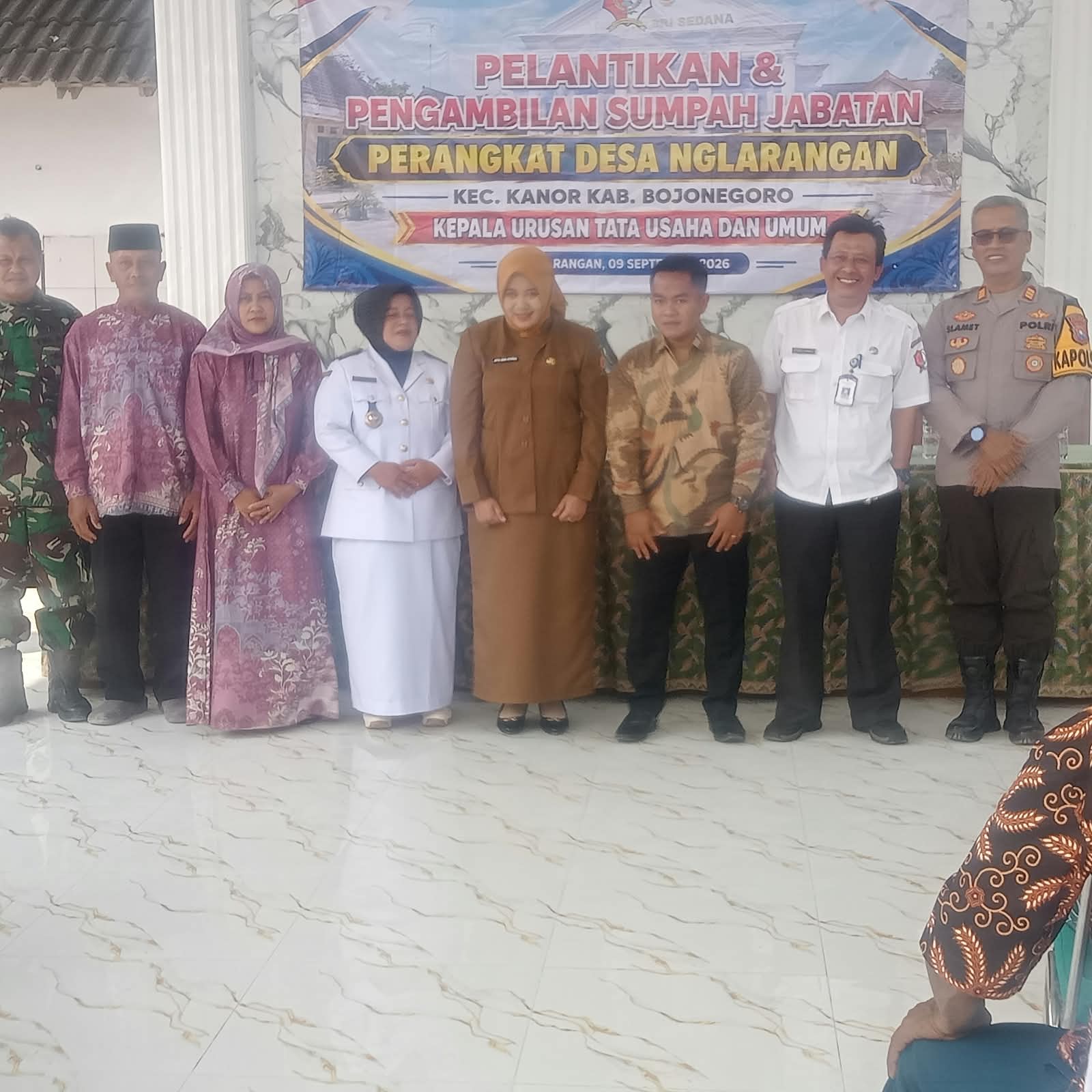 Perangkat Desa Nglarangan Dilantik,Camat Kanor Tekankan Sinergitas Dalam Pembangunan
