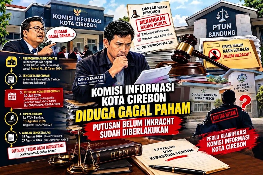 Komisi Informasi Kota Cirebon Di duga gagal paham putusan belum inkracht sudah di Berlaku kan.