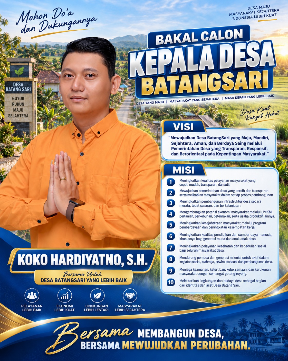 Koko Hardiyatno, SH Siap Wakafkan Diri Demi Perubahan Desa Batangsari