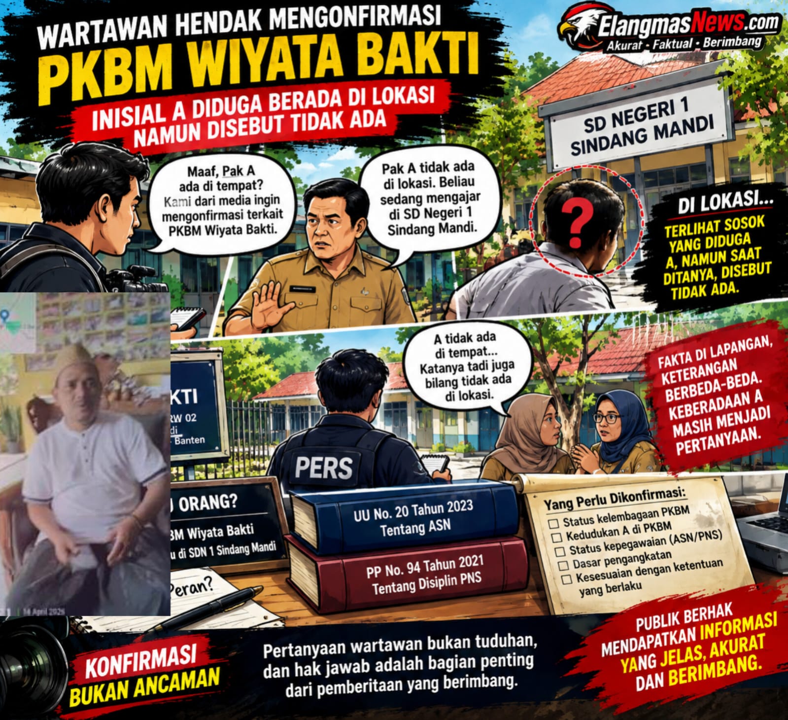 WARTAWAN HENDAK MENGONFIRMASI PKBM WIYATA BAKTI, INISIAL A DIDUGA BERADA DI LOKASI NAMUN DISEBUT TIDAK ADA