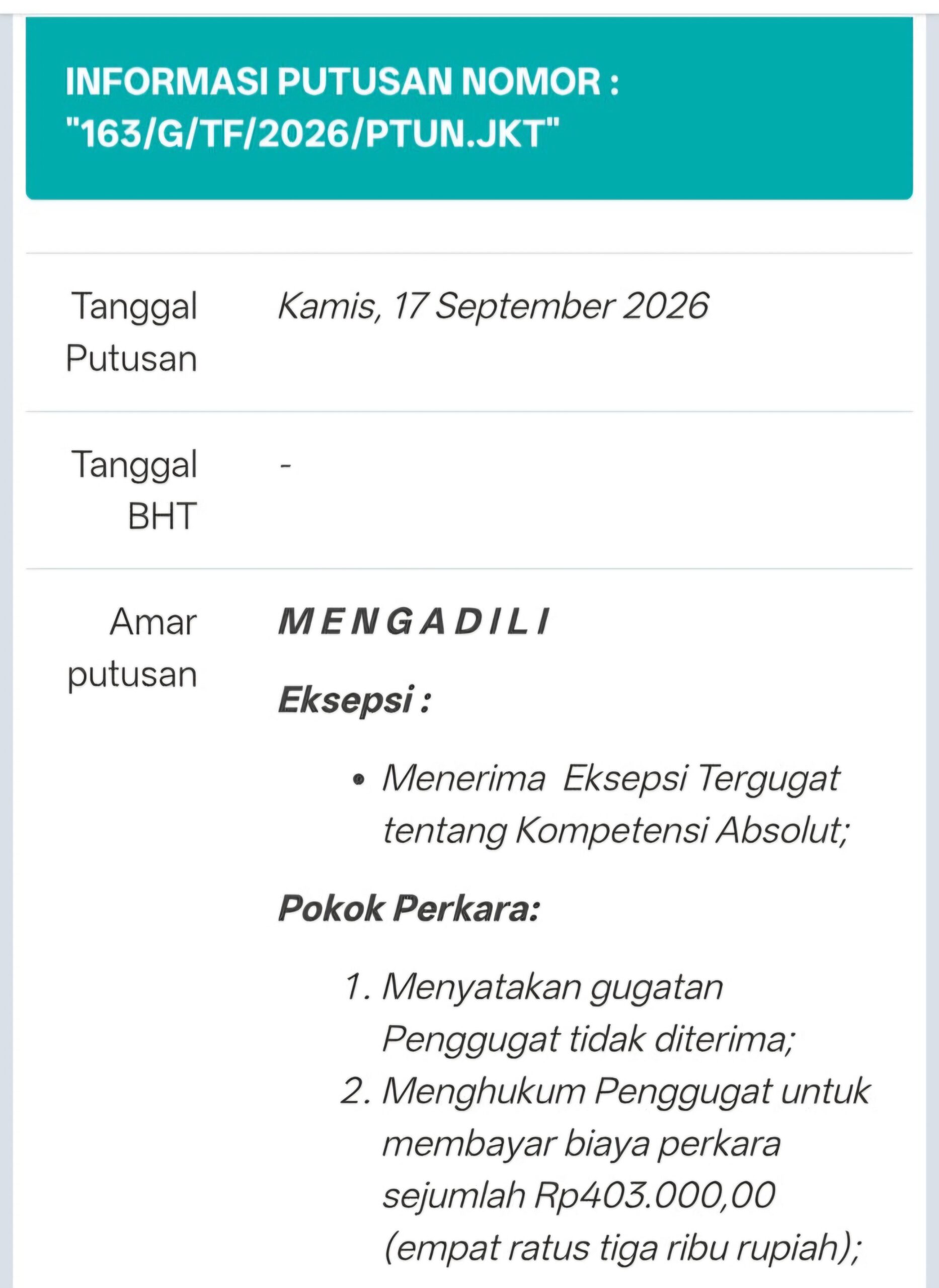 Gugatan Bagus Riszki Dinarwan Terhadap Menteri Hukum RI Dan PSHT Di Tolak PTUN Jakarta:Badan Hukum PSHT Sadari Awal Aman Sekarang Ya Amam