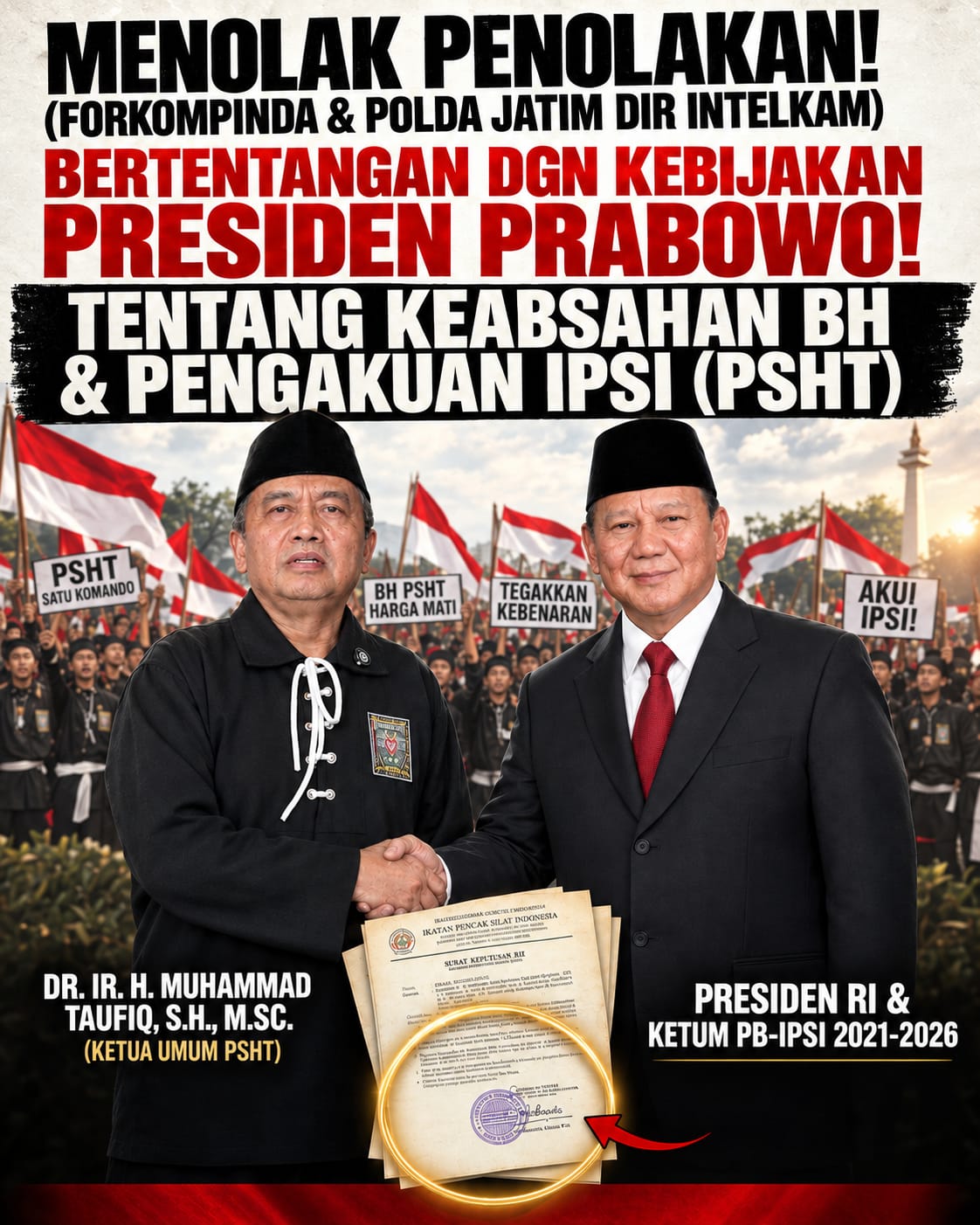 Menabrak Garis Kebijakan Presiden Prabowo: Pembangkangan Forkompinda Jawa Timur Terhadap Legalitas Badan Hukum Dan Pengakuan PB IPSI