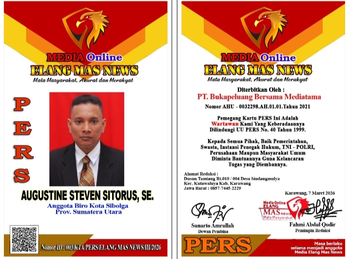 STOP PRESS: Anggota Biro Media ELANG MAS NEWS Kota Sibolga, Sumatera Utara