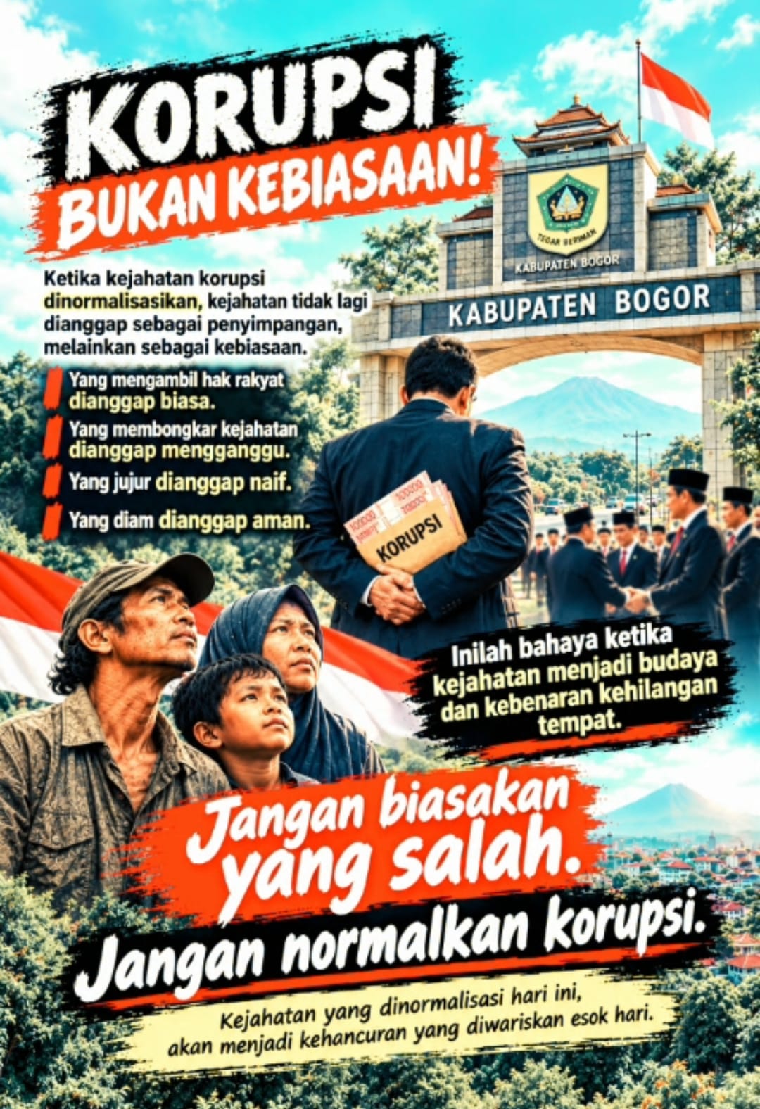 DEWAN PAKAR DPP LSM ELANG MAS PROF DR SUTAN NASOMAL : KORUPSI DI BOGOR PARA ASN BAWAHANNYA IKUT PUCUK PIMPINAN SEMUA. MAKA KPK JANGAN BASA BASI HARUS TANGKAP PUCUK SAMPAI AKARNYA