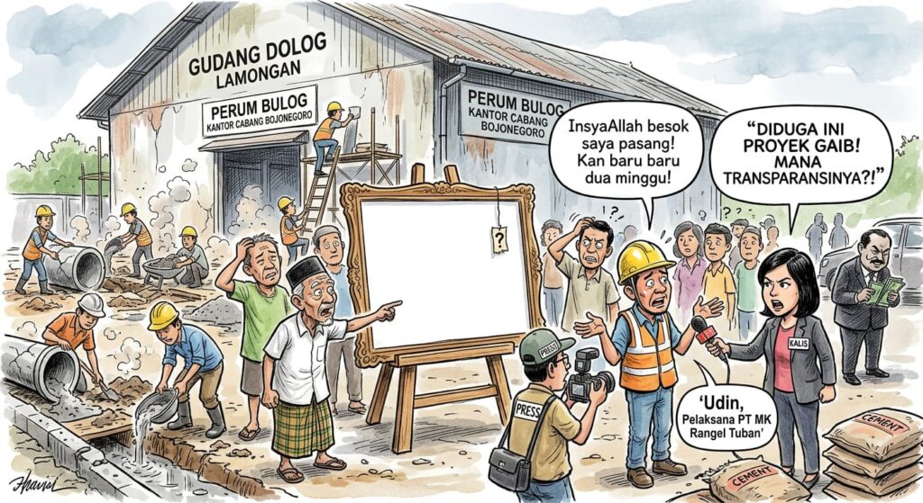 Gudang Bulog Lamongan Direnovasi Tanpa Papan Proyek, KALIS Soroti Dugaan Minim Transparansi