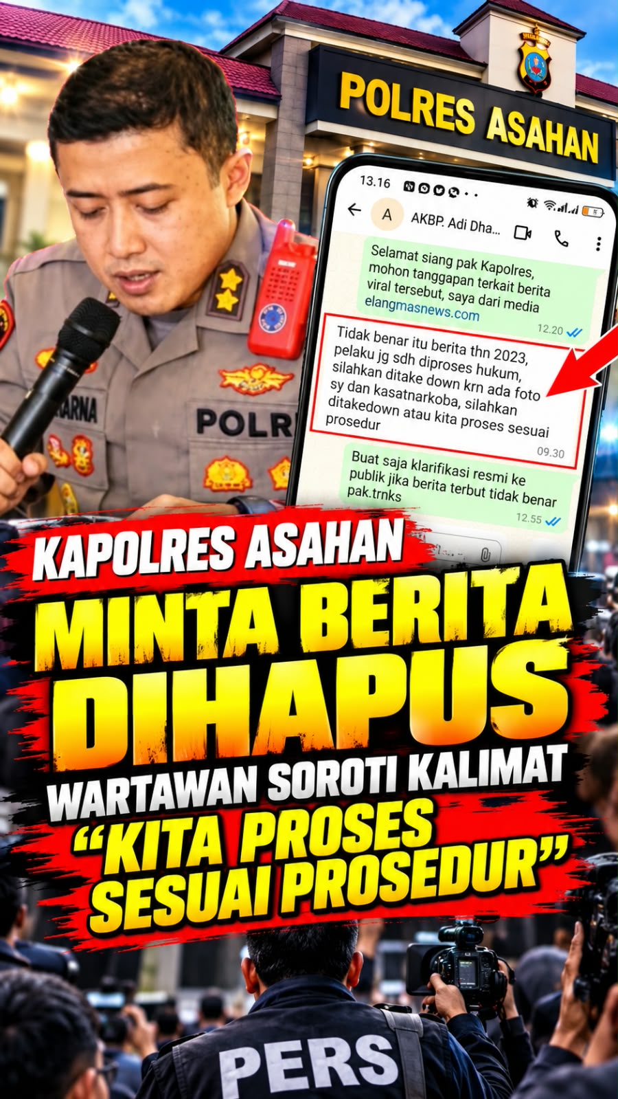 Kapolres Asahan Minta Berita Di-Take Down: “Silakan Di-Take Down atau Kita Proses Sesuai Prosedur”