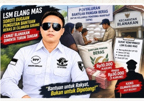 LSM ELANG MAS Desak Camat Blanakan Beri Sanki Para Ketua RT diduga Pungli Bansos Beras Dan Kades yang diduga Membekinginya.