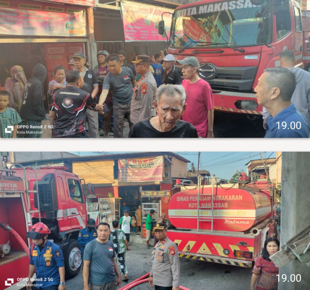 Hanguskan 2 rumah,Polisi masih menyelidiki penyebab kebakaran yang terjadi di kawasan padat penduduk Kelurahan Maccini Sombala