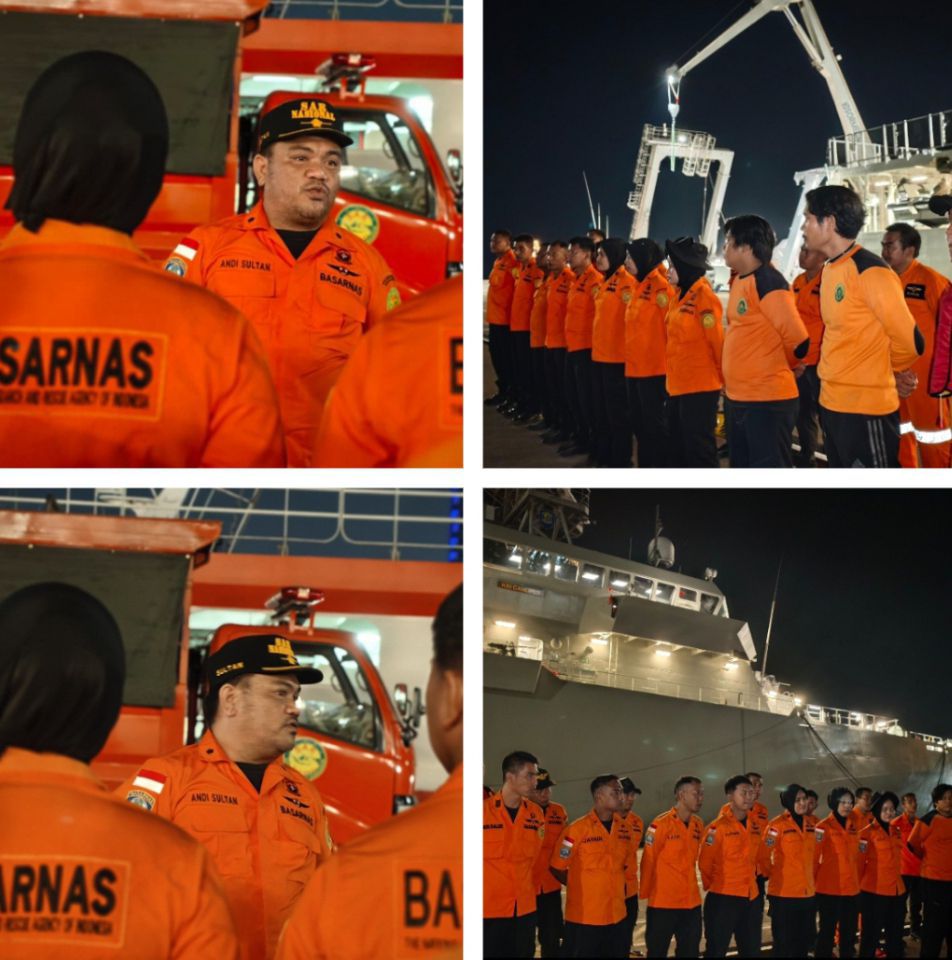 Kantor SAR Makassar Kerahkan KN SAR Kamajaya Dan Puluhan Personil Dukung Operasi SAR KMP Virgi Tranportasi 8