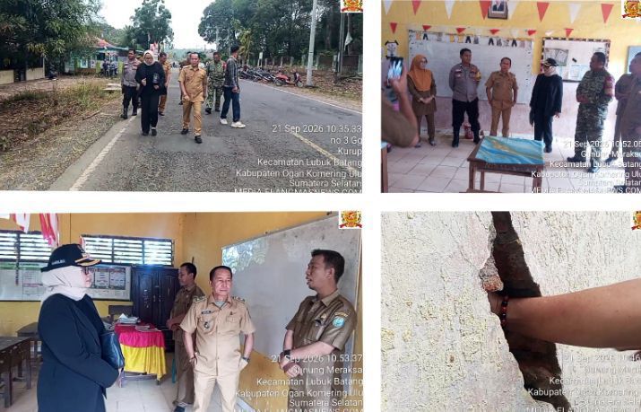 Alarm Keselamatan Berbunyi di SDN 136 OKU, Bangunan Retak dari Pondasi hingga Lantai