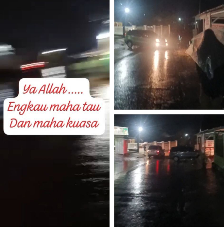 Hujan Deras, Jalan Wahab Sarobu Menuju RS Sriwijaya Terendam Banjir, Pengendara Diminta Waspada