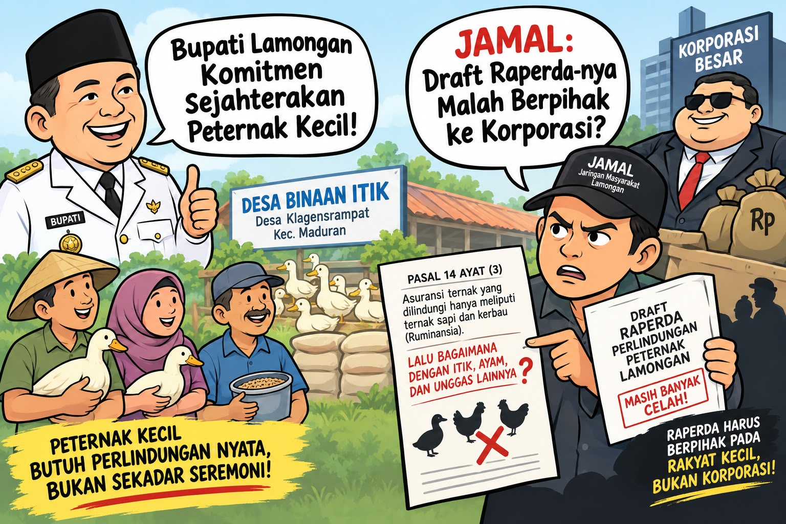 Bupati Lamongan Komitmen Sejahterakan Peternak Kecil, JAMAL: Draft Raperda-nya Malah Berpihak ke Korporasi?