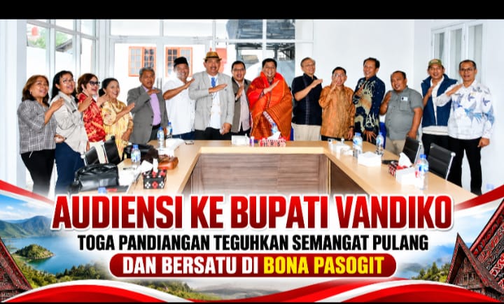 Audiensi ke Bupati Vandiko, Toga Pandiangan Teguhkan Semangat Pulang dan Bersatu di Bona Pasogit