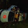 Ambulans Puskesmas Lolomatua Terguling Akibat Jalan Longsor, Tiga Orang Luka Ringan
