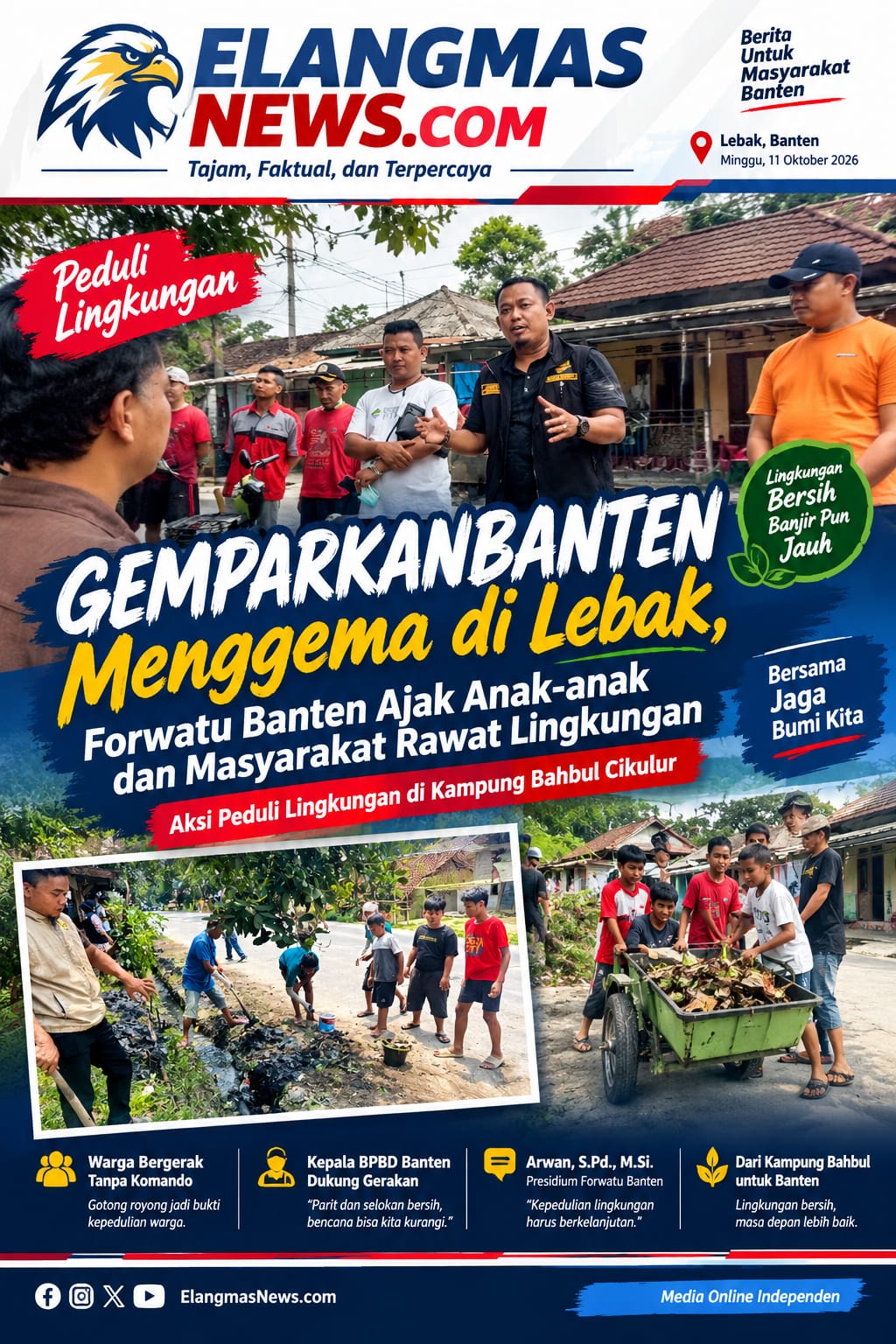 GEMPARKANBANTEN Menggema di Lebak, Forwatu Banten Ajak Anak-anak dan Masyarakat Rawat Lingkungan