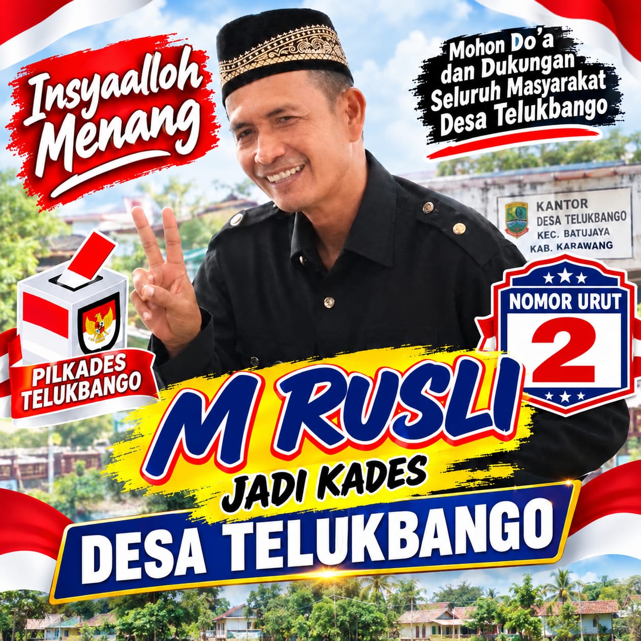 M. Rusli Siap Maju, Mohon Doa dan Dukungan Masyarakat untuk Pilkades Desa Telukbango