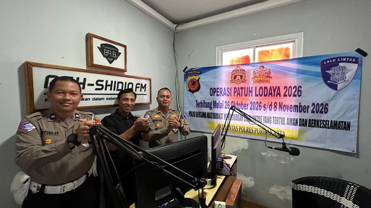 Sosialisasi Operasi Patuh Lodaya 2026, Satlantas Polres Purwakarta Edukasi Masyarakat Lewat Radio