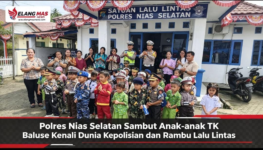 Perkenalan Sejak Dini, Polres Nias Selatan Sambut Anak-anak TK Baluse Kenali Dunia Kepolisian dan Rambu Lalu Lintas
