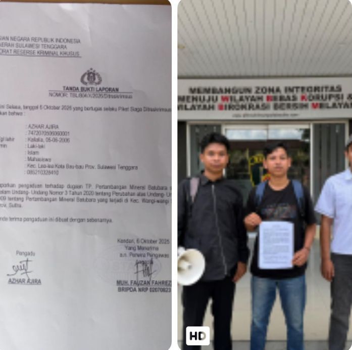 KPK Sultra Resmi Adukan Dugaan Tambang Galian C Ilegal di Wakatobi ke Polda Sultra, Soroti Dugaan Pembiaran Aparat