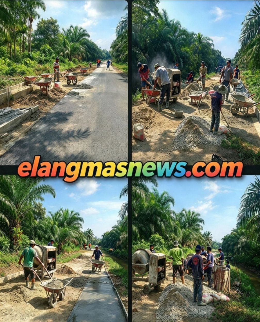 TERIK MATAHARI TAK SURUTKAN SEMANGAT GOTONG ROYONG, SATGAS TMMD KE-130 KODIM 0314/INHIL BERSAMA WARGA KEBUT SEMENISASI JALAN 1 KILOMETER